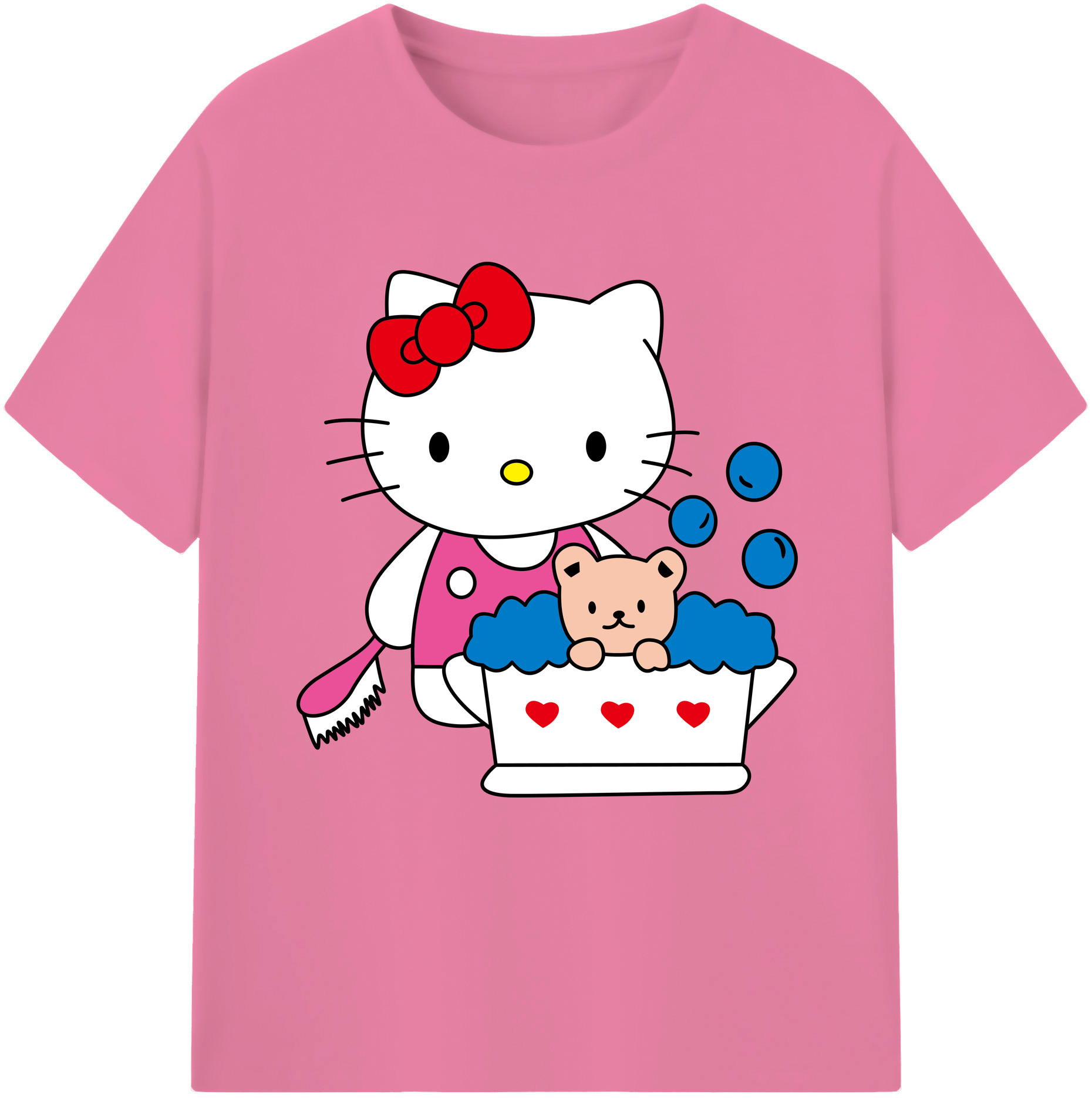 （画像用） Hello Kitty ハローキティ 綿100％半袖Tシャツ（フロントプリント）